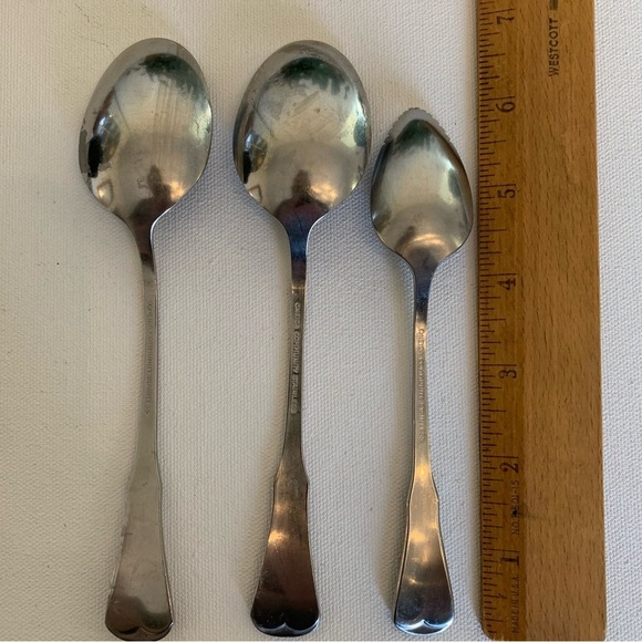 3 Oneida Community PATRICK HENRY Stainless Glossy 6.75" Spoons Grapefruit 6" Set - Picture 6 of 6